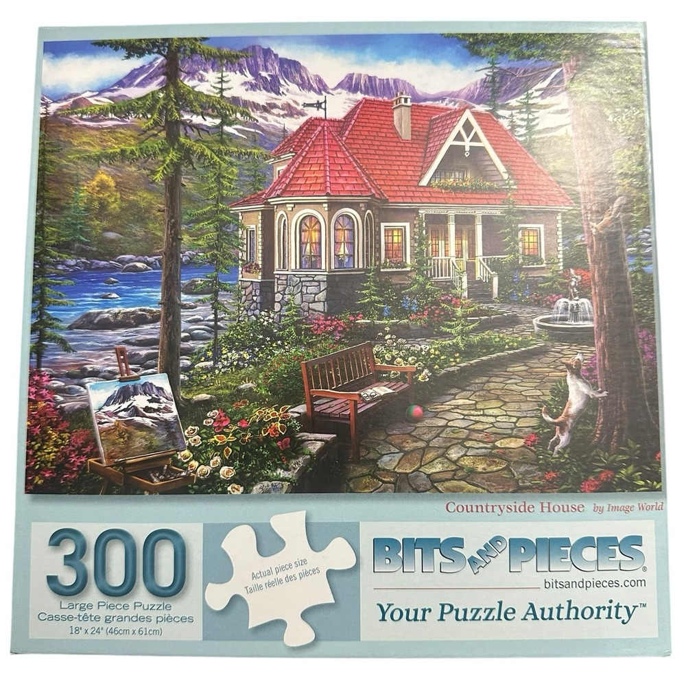 Bits and Pieces 300pc‎ Jigsaw Puzzle "Countryside House" Mountain Retreat 18x24